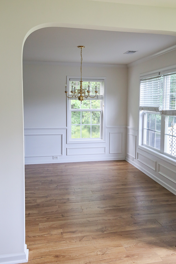 dining room with new pergo laminate flooring