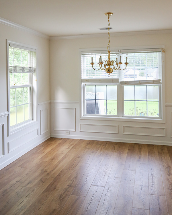 dining room with new pergo flooring