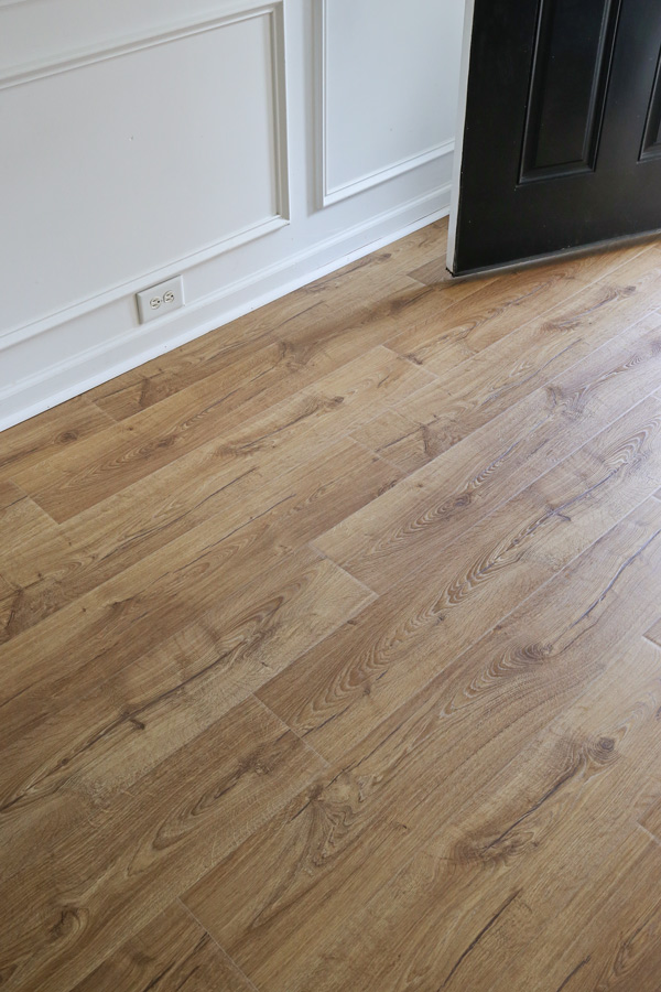 entryway with with new pergo outlast laminate flooring in marigold oak