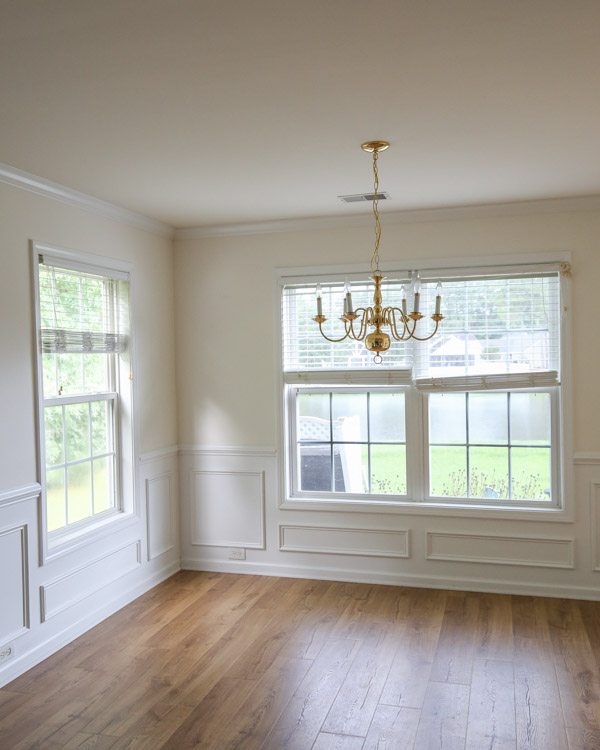 picture frame molding in dining room