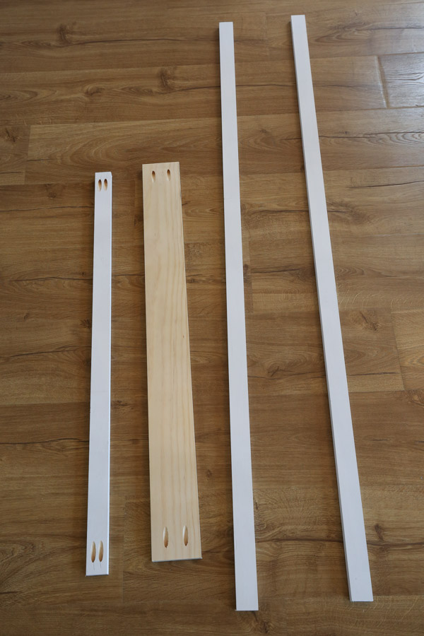 boards cut with pocket holes for the face frame
