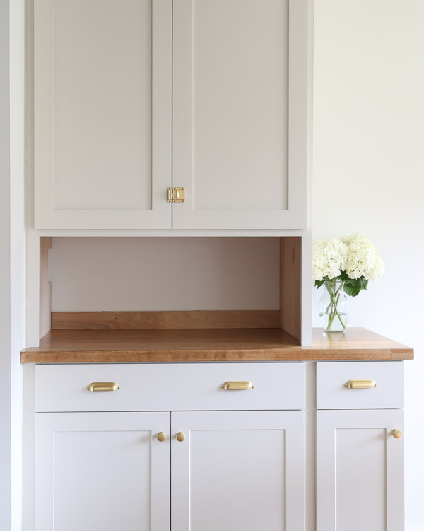 appliance garage cabinet before door installation as part of diy built in cabinets