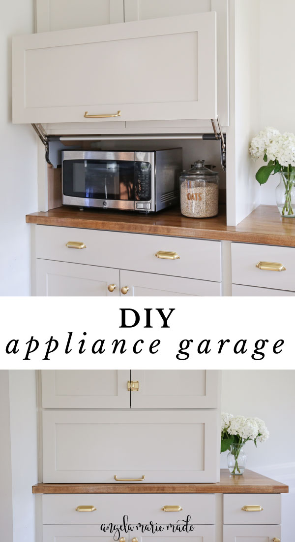 kitchen appliance garage DIY open and closed door hiding the microwave