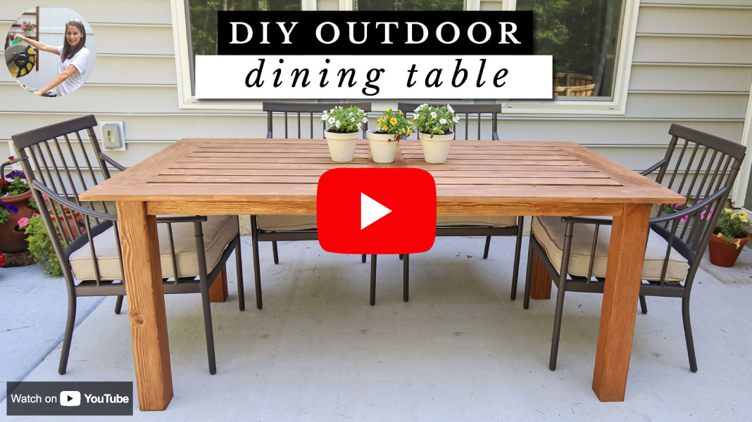 Watch the DIY Outdoor Table video on YouTube