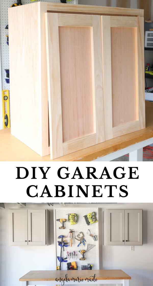 DIY garage cabinets pin with cabinet before and after paint