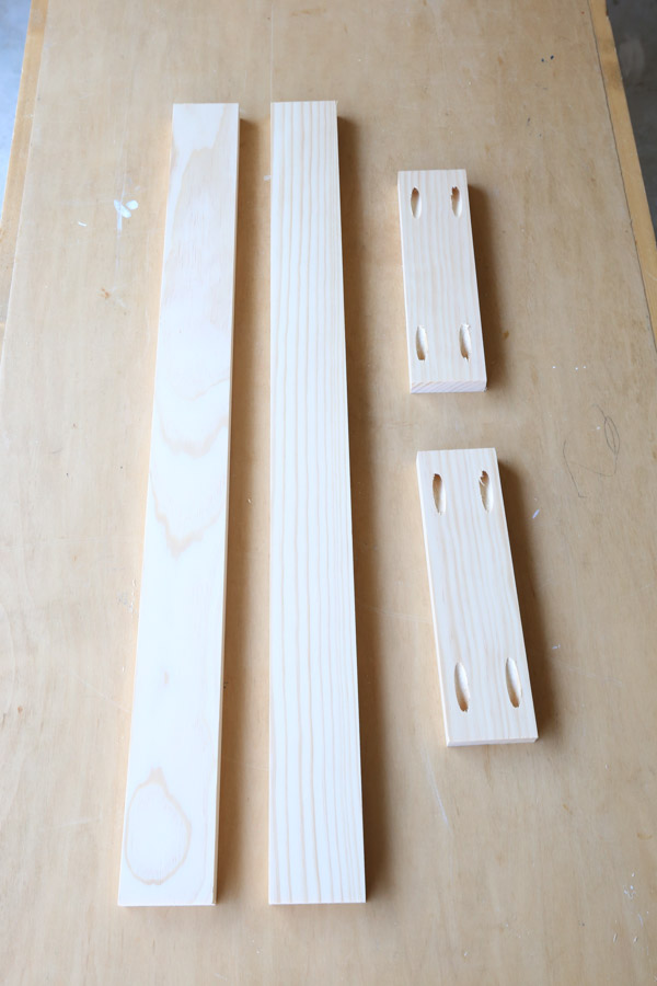 1x3s cut to size with pocket holes for cabinet door
