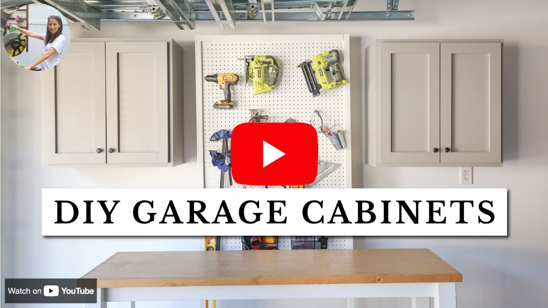 Watch the DIY garage cabinets video tutorial on youtube