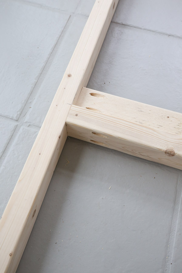 Build the frame of the pegboard stand with pocket holes
