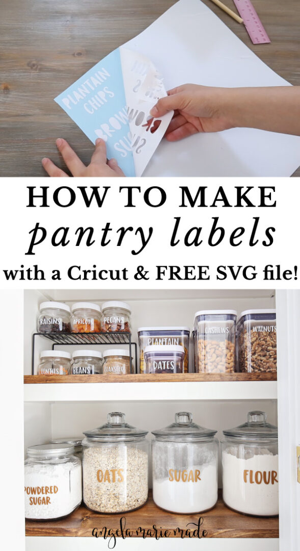 How to Make Pantry Labels with Cricut & Free SVG File - Angela Marie Made
