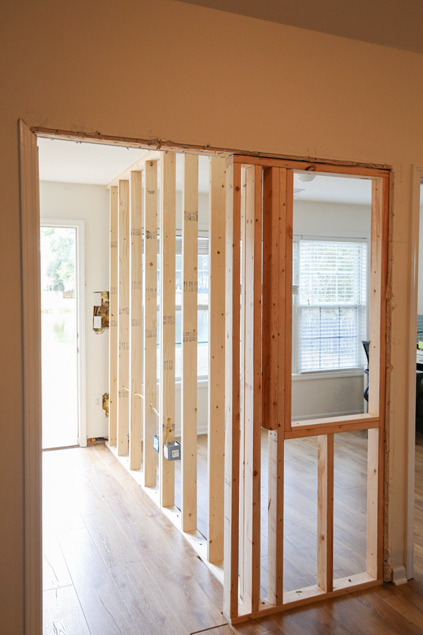 how to build a wall in an existing home with an interior window