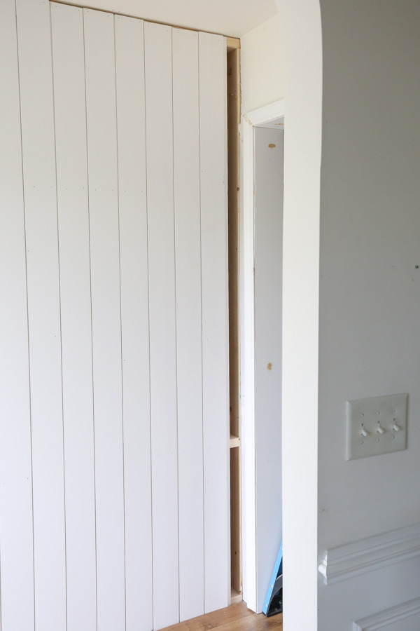 remaining space left at end of vertical shiplap wall install