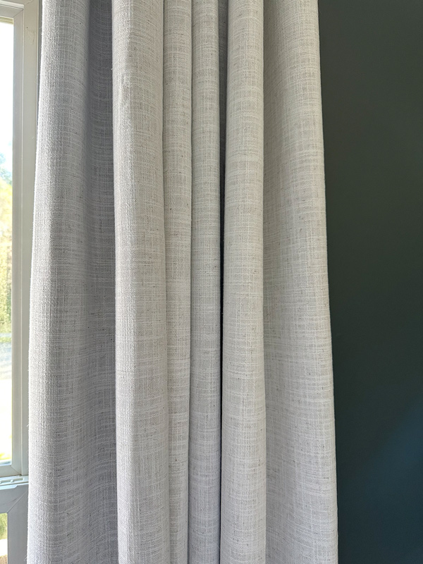 close up of linen look curtains fabric