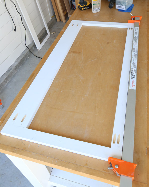 building cabinet face frames with pocket holes and clamp