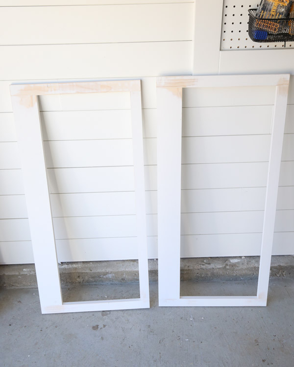 face frames assembled for DIY cabinets