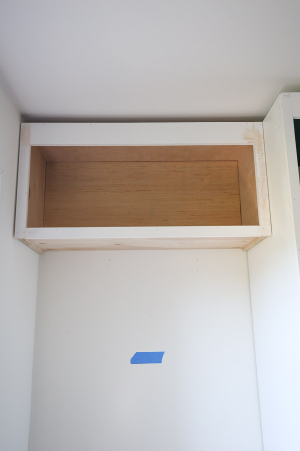 face frame attached to diy built in office cabinets