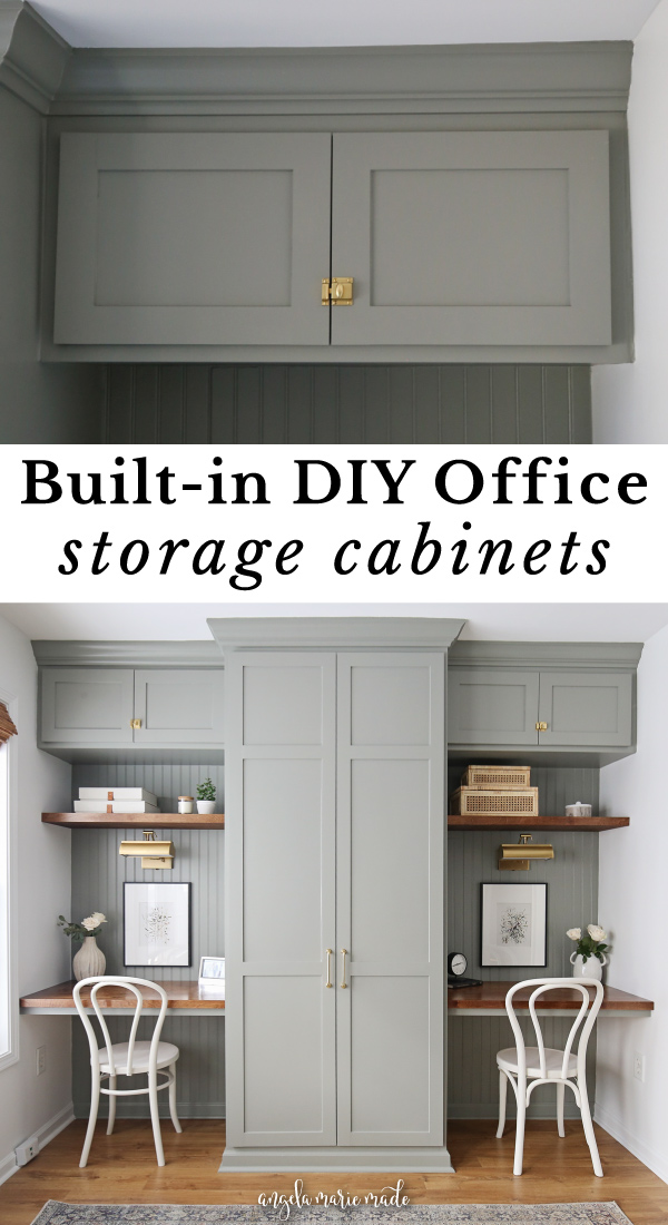 built in DIY office storage cabinets
