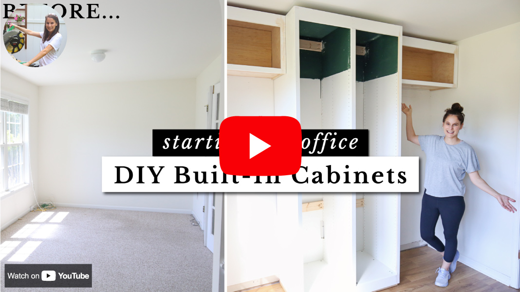 youtube video on starting our office DIY built in cabinets