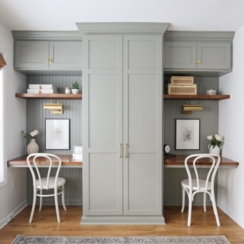 How to Build an Easy DIY Built in Computer Desk - Angela Marie Made