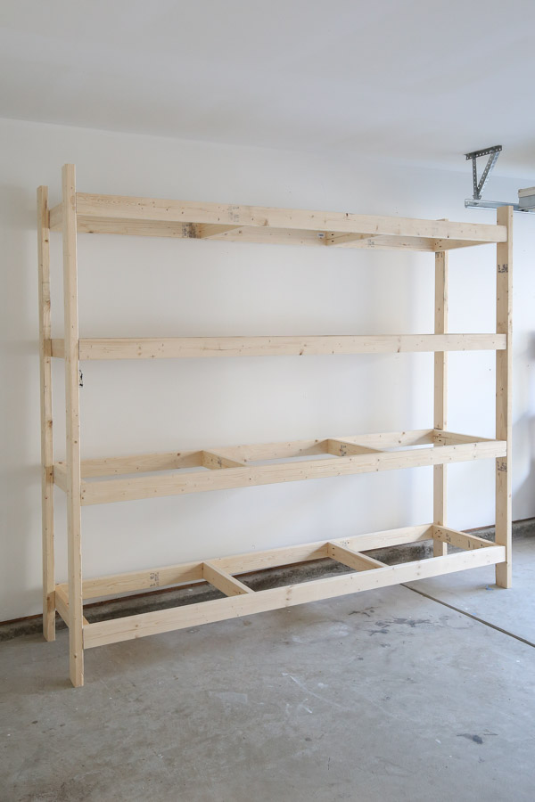 DIY garage shelves frame standing freestanding in garage
