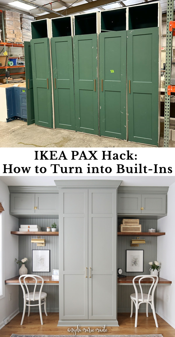how to create a built in cabinet with IKEA PAX hack
