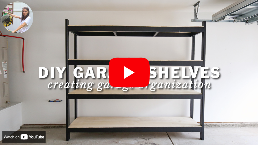 DIY garage shelves watch on youtube video