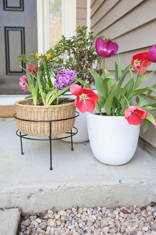planters on porch for spring decor ideas from target and amazon