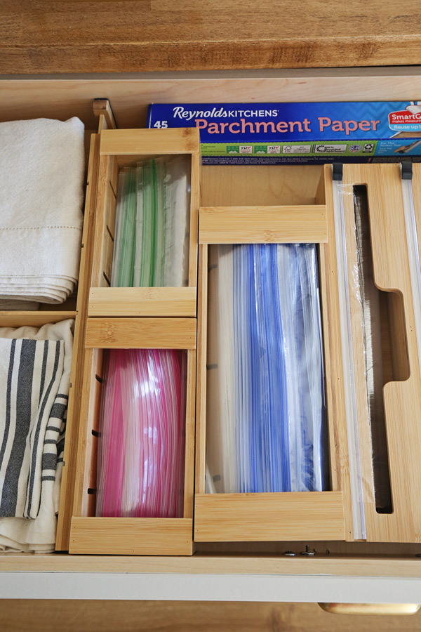bamboo ziplock bag storage organizer