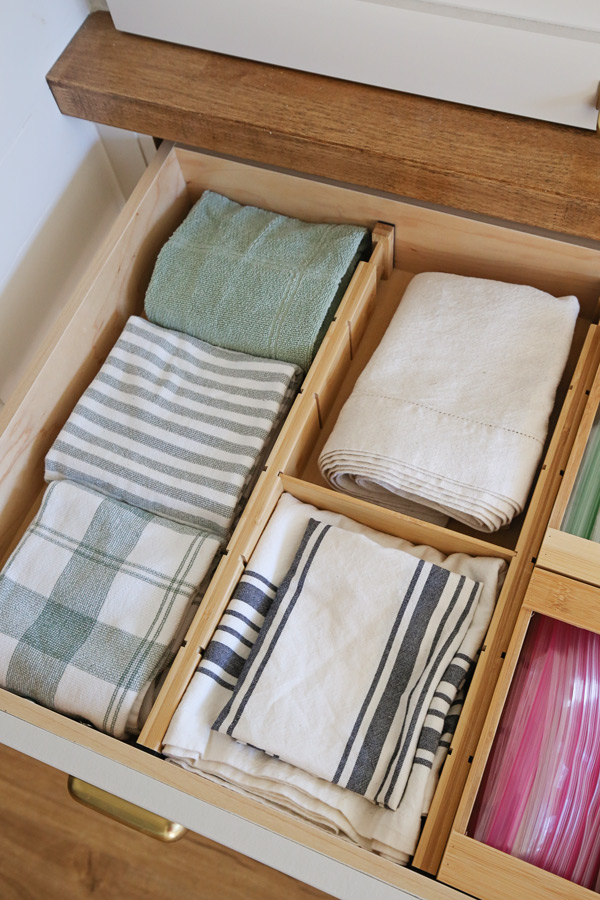 kitchen drawer dividers adjustable with kitchen towels in drawer