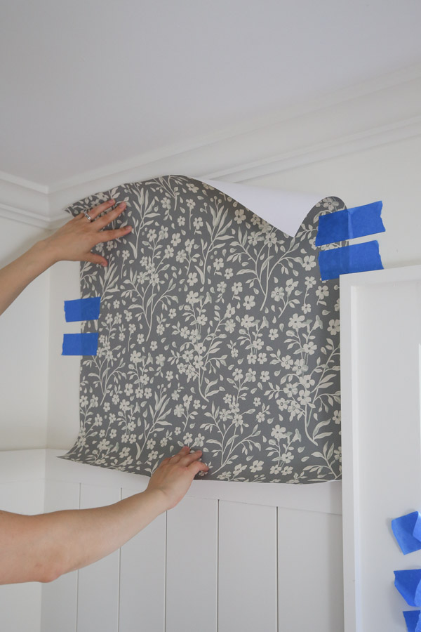 how to install peel and stick wallpaper first panel with painters tape