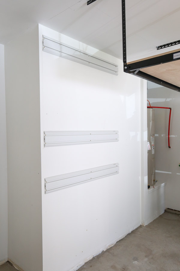 gladiator geartrack wall tracks on garage wall for wall organization