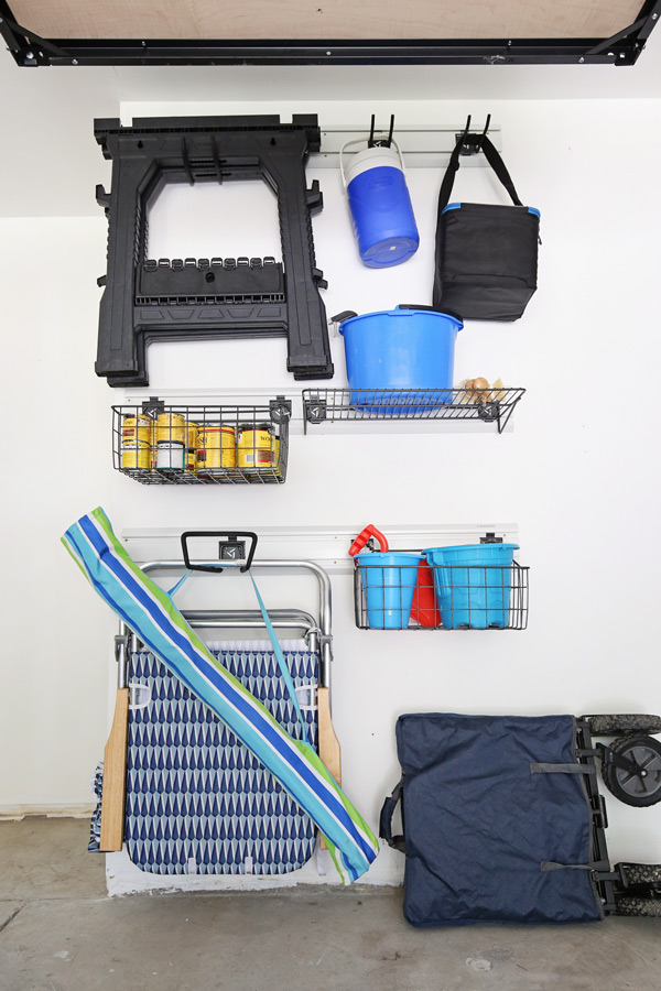 gladiator geartrack wall tracks on garage wall for wall organization and garage storage