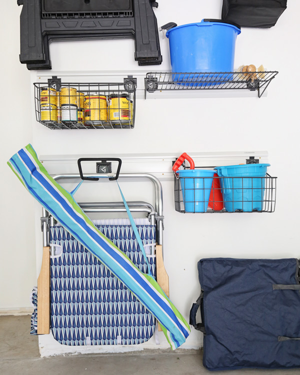 gladiator geartrack wall tracks on garage wall for wall organization, garage storage, and garage slat wall