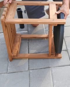 How to Make an Easy DIY Umbrella Stand Side Table - Angela Marie Made
