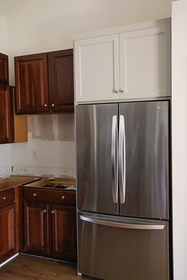 diy built in refrigerator cabinet
