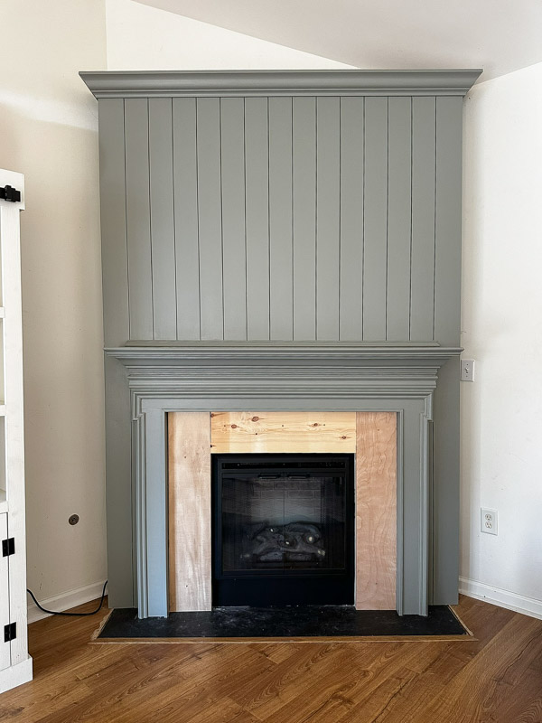 DIY shiplap fireplace