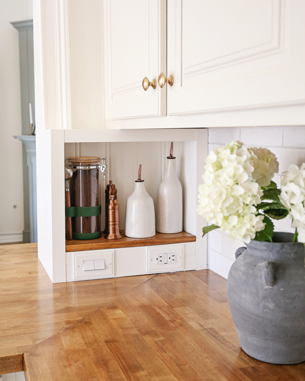 kitchen makeover with built in kitchen storage alcove box diy