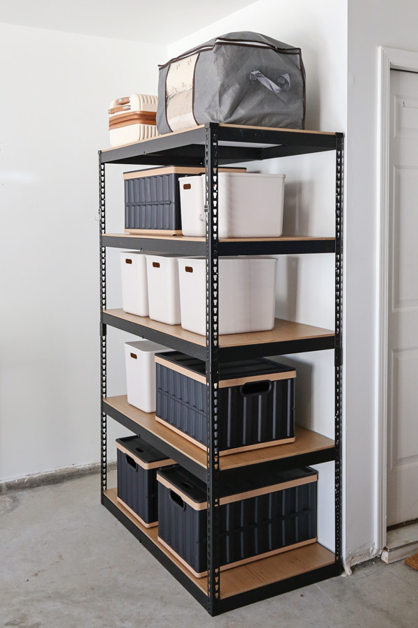garage storage shelves ideas in garage with bins
