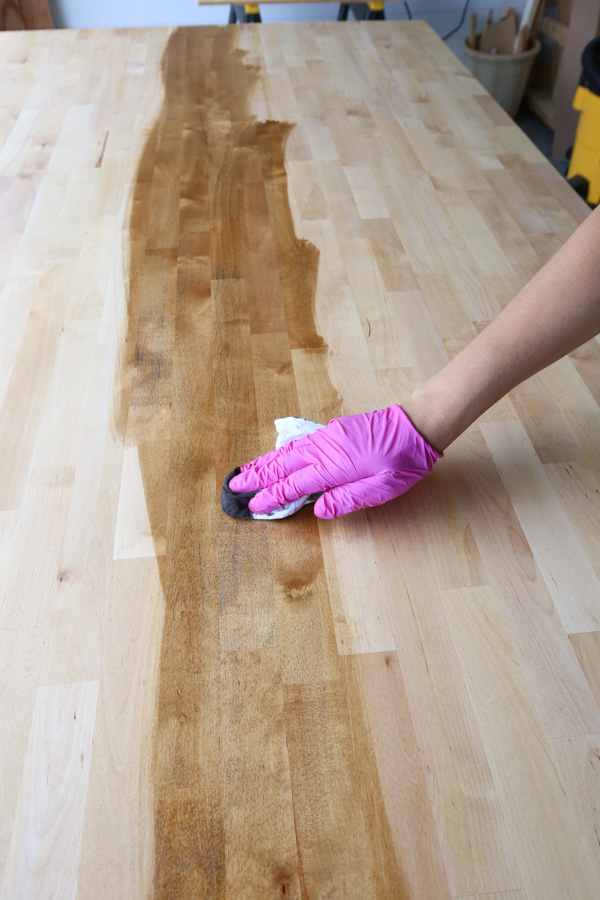 how to stain butcher block countertops and birch butcher block and how to seal a butcher block countertop