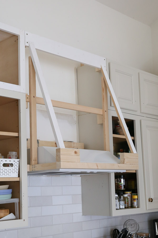 building frame for custom DIY range hood cover