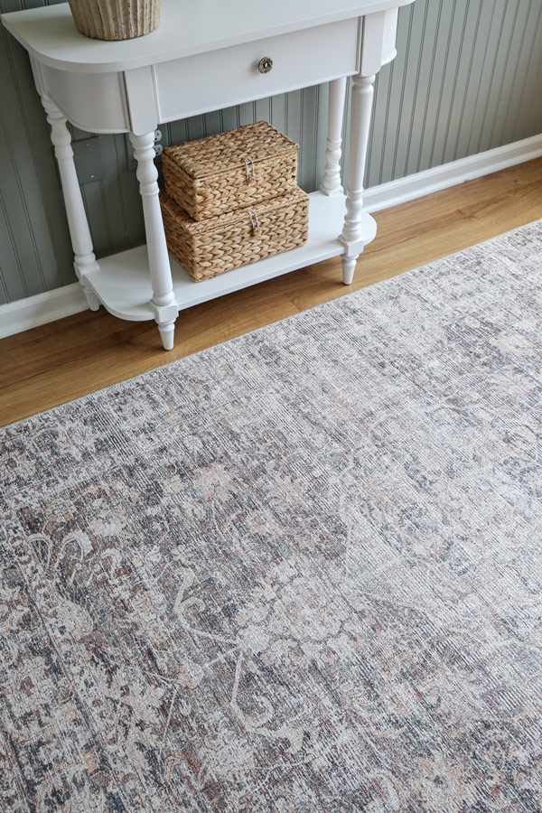 vintage style rug in office
