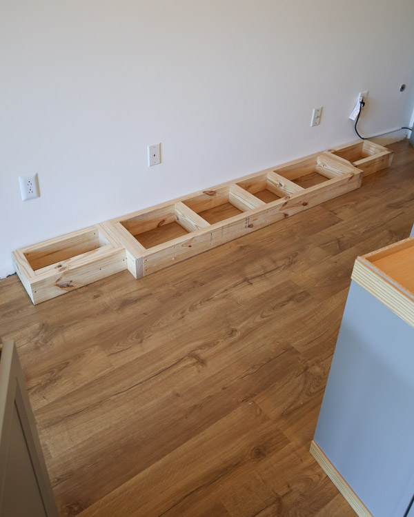 frame for diy built in cabinets living room
