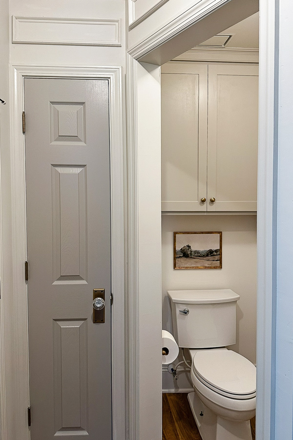 over the toilet storage cabinet in water closet