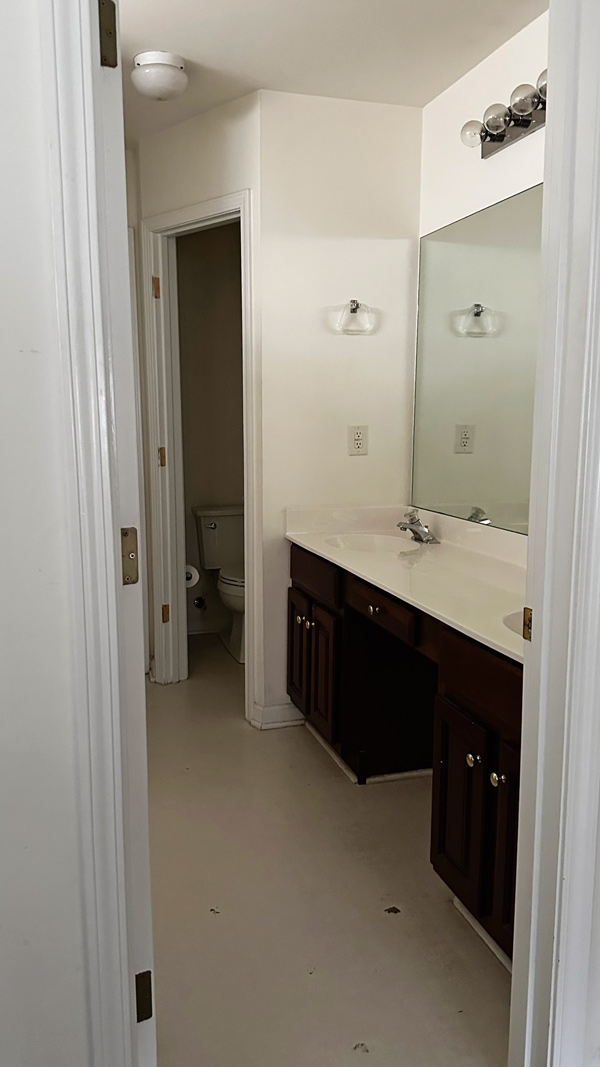dark bathroom before makeover