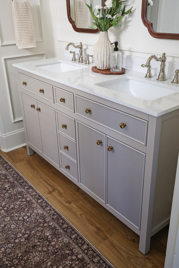 allen and roth fluted double sink vanity with stone marble look top