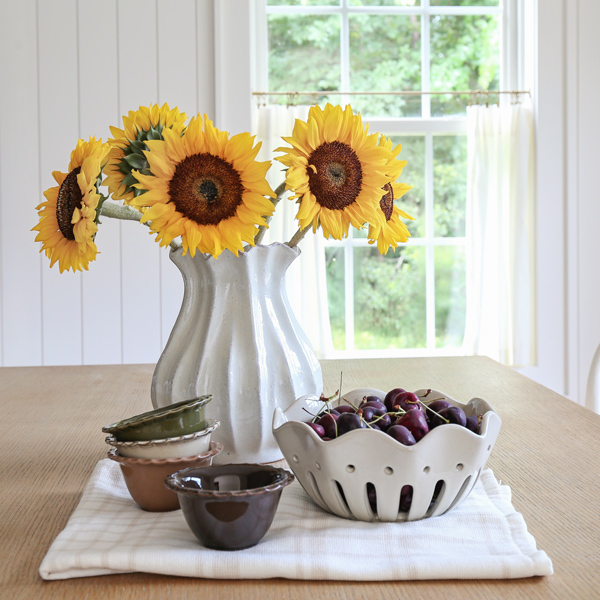 vase and berry bowls on table - cozy fall finds and decor at target and online