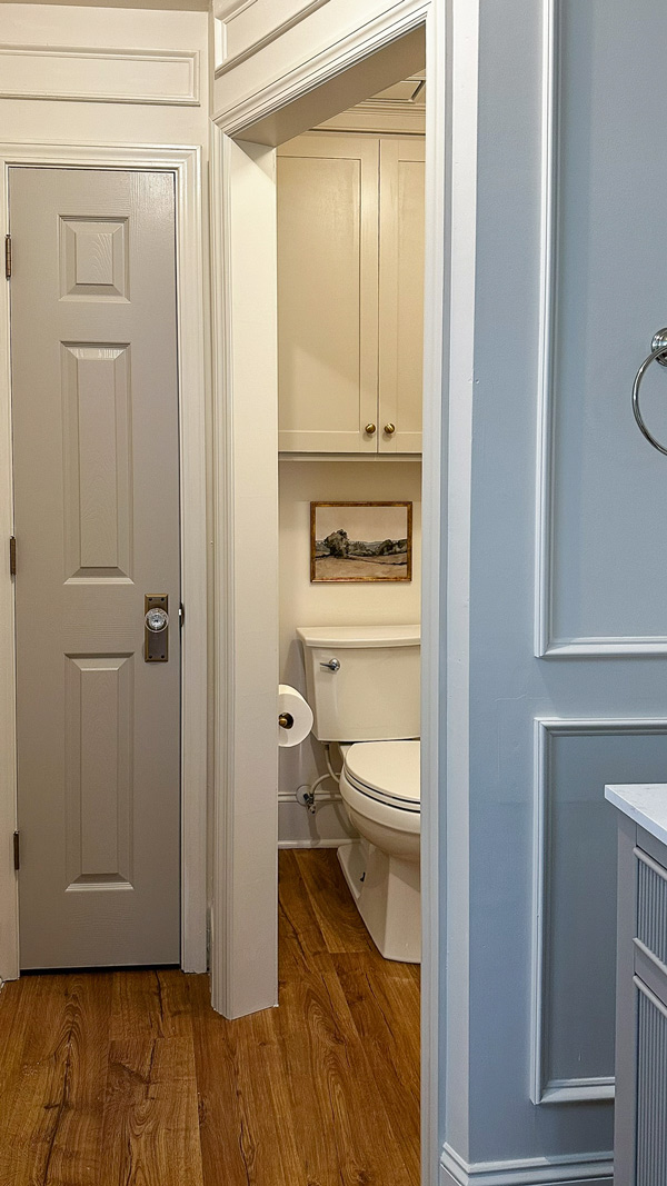over the toilet storage cabinet in water closet