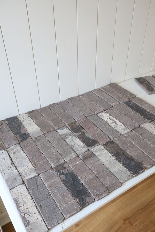 thin brick veneer for DIY brick fireplace