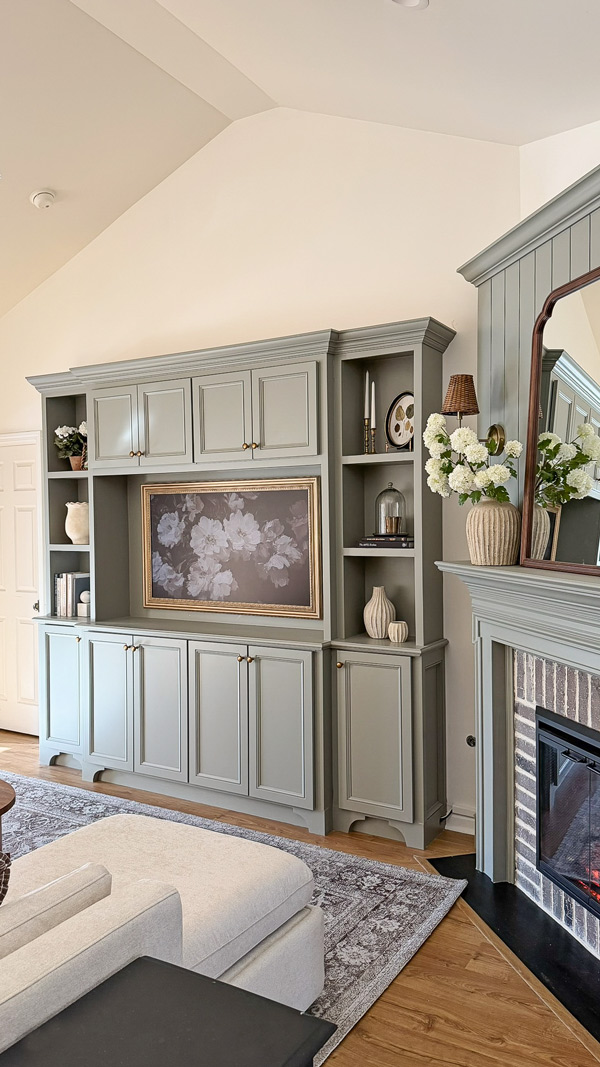 living room makeover before and after with living room diy built ins and diy shiplap fireplace