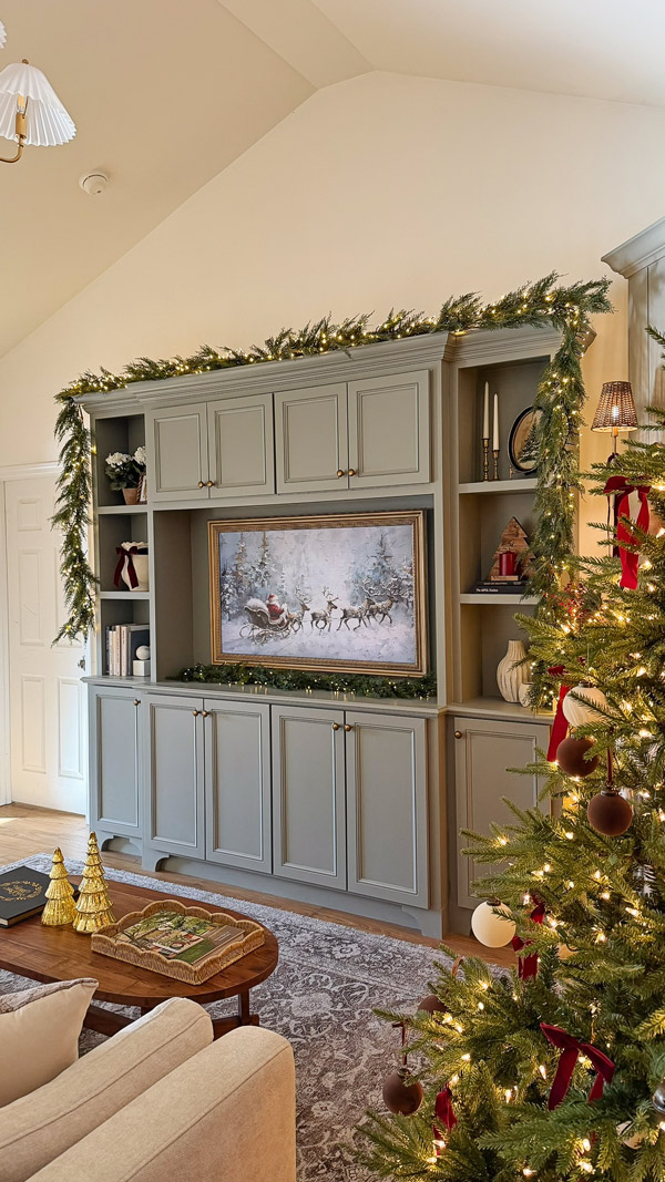 living room built ins for Christmas