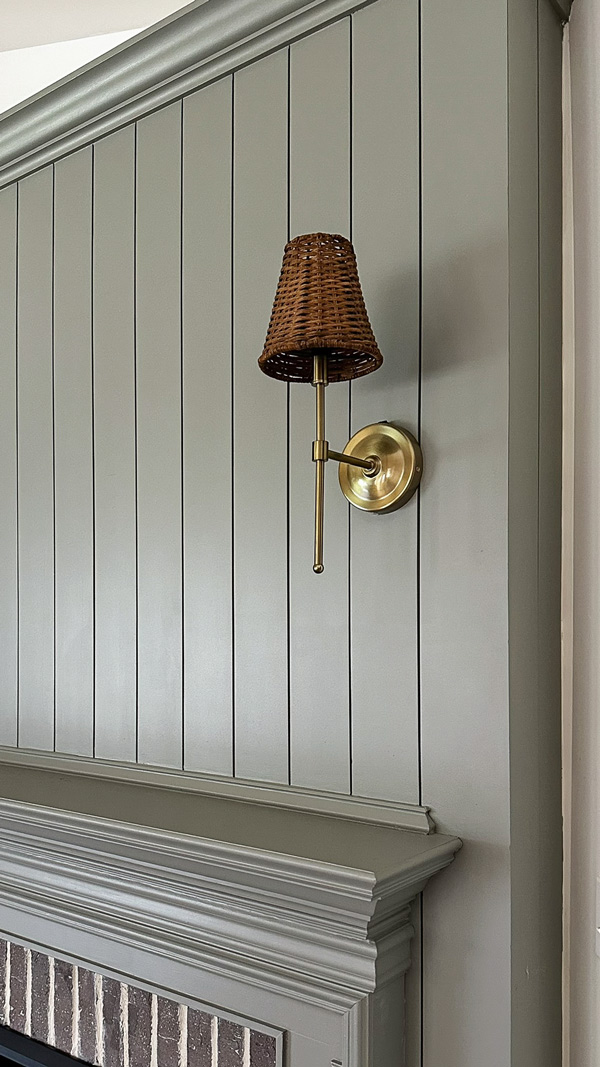 rattan brass plugin wall sconce - lighting upgrades to transform our home